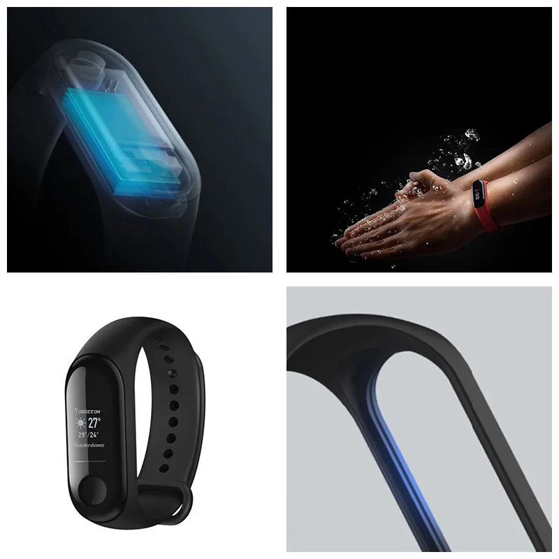 Глобальная версия Xiaomi Mi Band 3 Smartband Браслет Смарт часы браслет тачпад монитор сна пульс