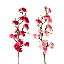 2 шт. искусственный цветок сливы 60 см длинный реалистичный цветок сливы букет ветка шелк высокий искусственный цветок композиции для дома