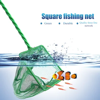 

Portable Long Handle Square Aquarium Fish Tank Fishing Net Landing Net For Various Kinds Of Fish 5 Sizes Fishing gear Hot Sale