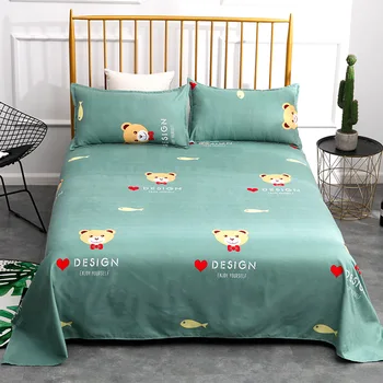 

1pcs Thickened Cashmere Sheets Flat Pillowcase Children Single Double Various Plant Patterns Print Flat Bed Sheets