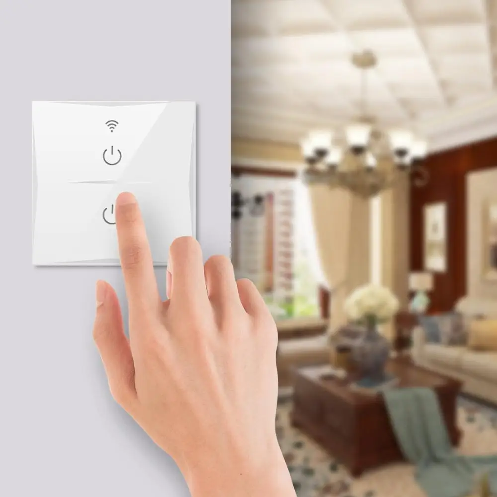 AVATTO Wi-Fi сенсорный выключатель, EU, Стандартный Стекло Панель умный светильник настенный выключатель, 1/2/3 работать с приложение Tuya Alexa, Google Home