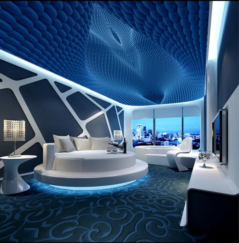 

Custom ceilings 3D stereo rotating ball fashion ceiling mural 3d ceiling murals wallpaper