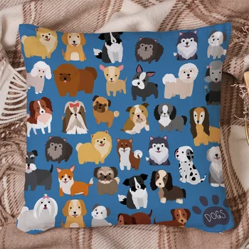 

Puppy Pet Cartoon Pillow Covers Cases Cushion Pillowcase Square Print