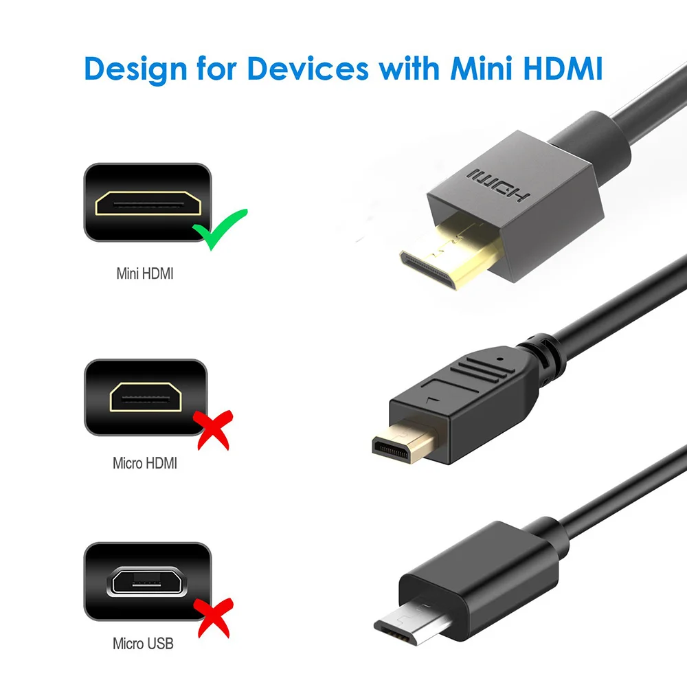 Мини HDMI к HDMI кабель MOSHOU 4 k@ 60Hz для камеры