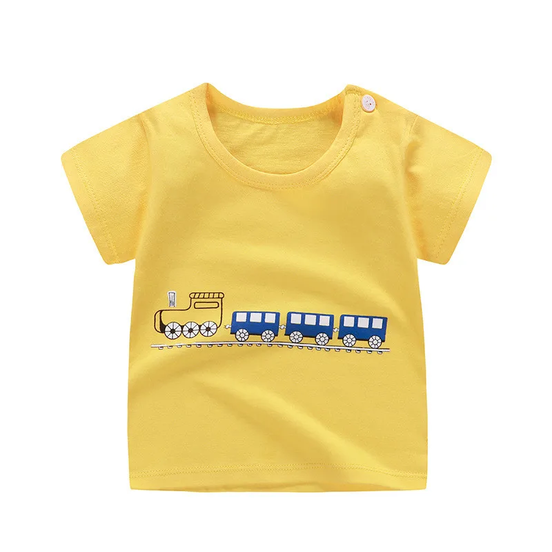 Детская летняя одежда; футболки с короткими рукавами для мальчиков и девочек; детская футболка с рисунком; футболка для малышей; Новая модная детская спортивная одежда - Цвет: Небесно-голубой
