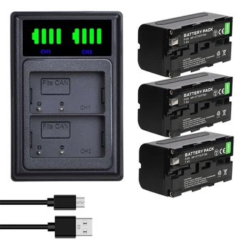 

5Pcs NP F750 NP F770 NP-F750 Battery + LCD USB Charger for Sony NP F970 F960 F550 F570 QM91D CCD-RV100 TRU47E