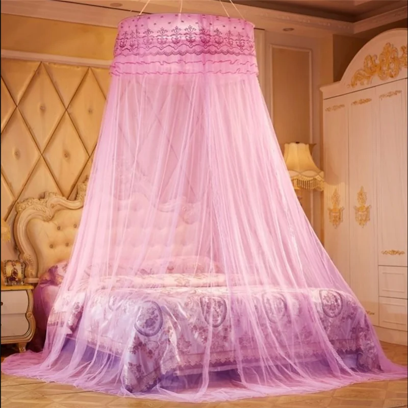 Effen Kleur Encryptie Romantische Klamboe Hung Dome Verhoog Voor Dubbel Bed Prinses Muskietennetten 4 Kleuren - AliExpress