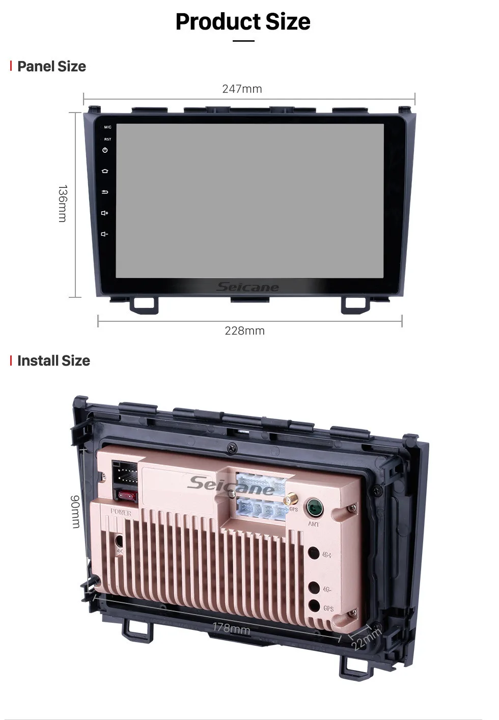 Seicane " Android 9,0 2.5D Автомобильная магнитола gps навигация магнитофон для 2006 2007 2008 2009-2011 Honda CRV 1080P Поддержка OBD2