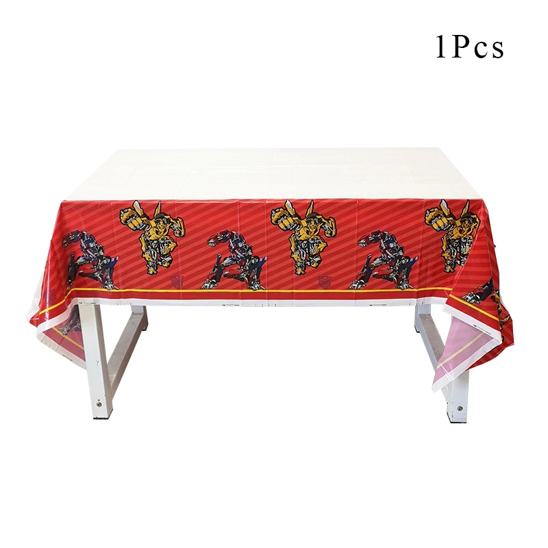 Tablecloth x 1 Шмель Оптимус Прайм Трансформация вечерние бумажные стаканчики и тарелки детский душ шары Дети День рождения украшения принадлежности AW05 - Цвет: Tablecloth x 1