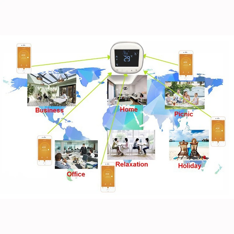 Wifi Pressscreen Термостат Программируемый Регулятор температуры Электрический/Watring подогрев пола термостат совместим с Googl