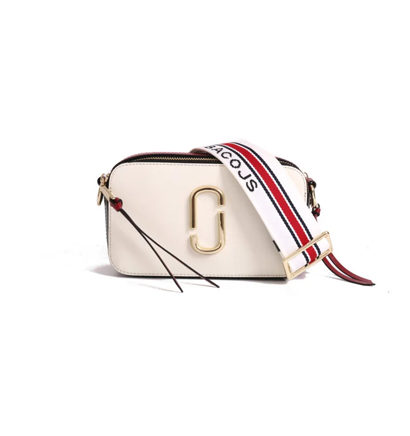 

2019 New Camera Bag Wide Shoulder Strap Small Square Split Leather Ladies Messenger Bags Double Zipper Shoulder Bag Bolsas Mujer