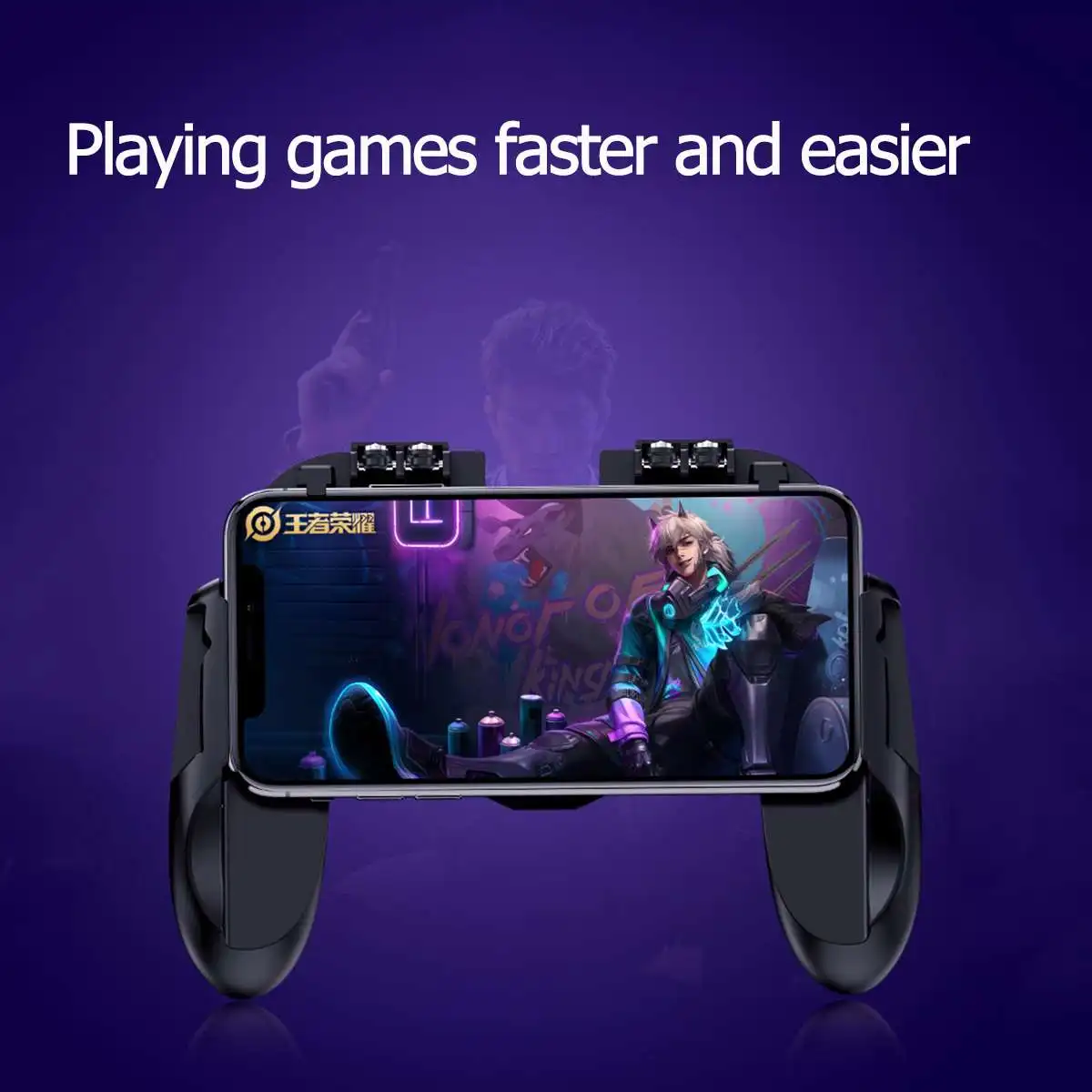  H9 All-in-One Phone Game Handle Controller Gamepad for PUBG with Cooler Fan Trigger Shooter Joystic