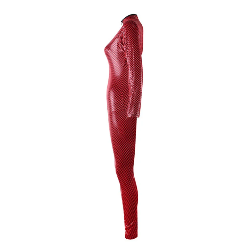 Размера плюс S-5XL искусственная кожа облегающий наряд для бондажа мягкий PU Латекс Красный Черный боди открытый промежность комбинезон латекс нижнее белье с молнией