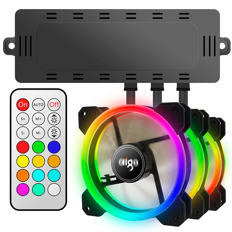 Aigo 2019 DR12 компьютерный ПК Корпус Вентилятор RGB Регулировка светодиодный