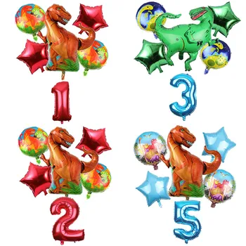 

6Pcs Big Dinosaur Foil Balloons Baby Shower Birthday Party jurassic world Decorations animal balloon Kids Children Gift Globos