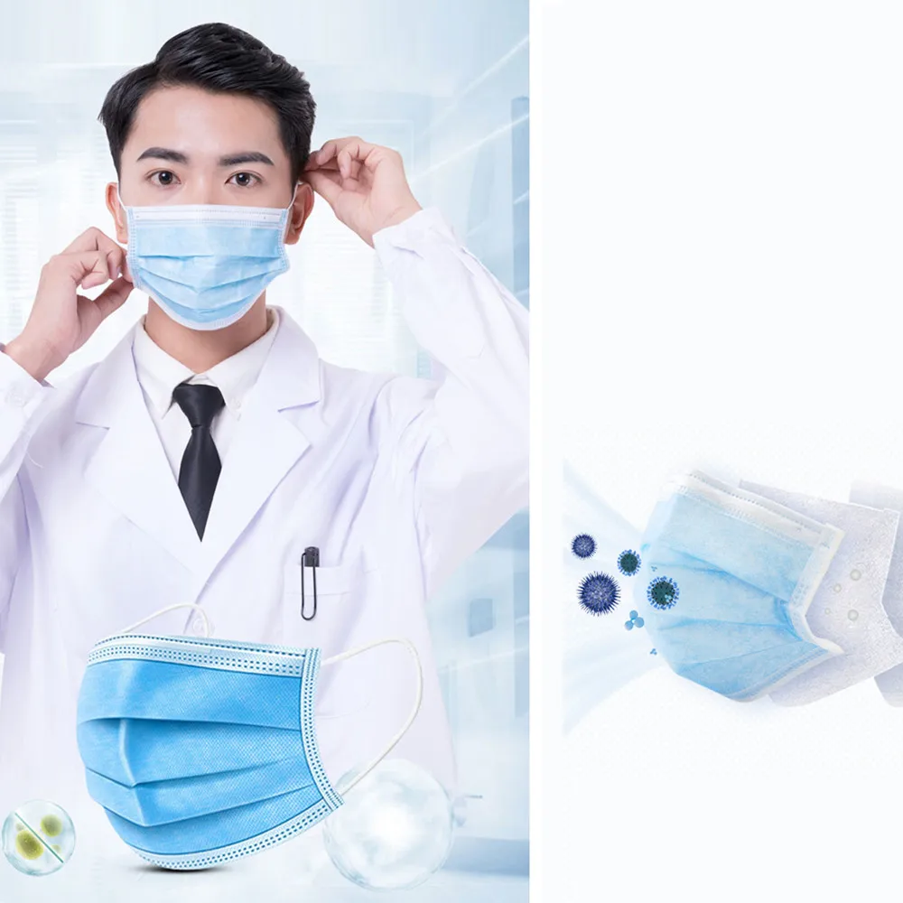 

10pcs Anti-Dust Dustproof Disposable Earloop Face Mouth Masks Facial Protective Cover Masks Anti-Flu Filter Bacteria Mask