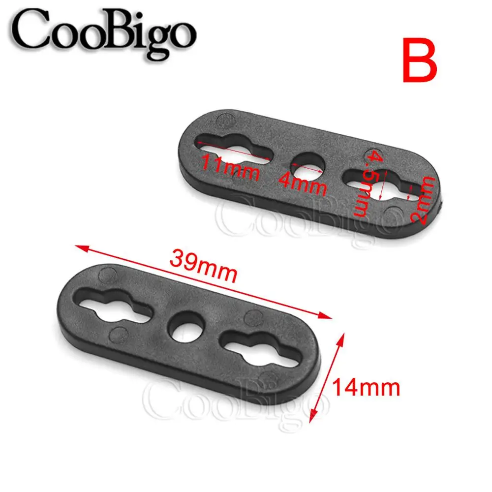 20pcs Cord Lock Adjuster Flat Plastic Garment Paracord Sportswear Shoelace Bag Rope DIY Accessories 2 Hole Assorted Style cord lock toggle clip