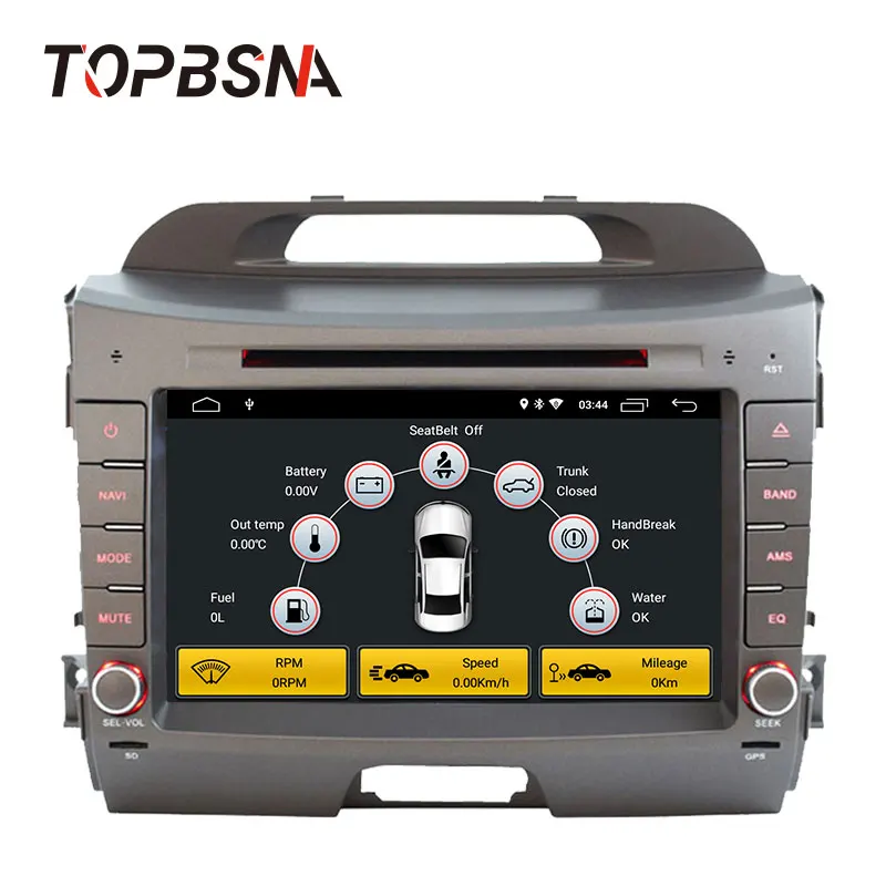 Clearance TOPBSNA Android 9.0 Car DVD Player for Kia sportage 2010 2011 2012 2013 2014 2015 GPS Navigation 2 din Car Radio Stereo WIFI RDS 1