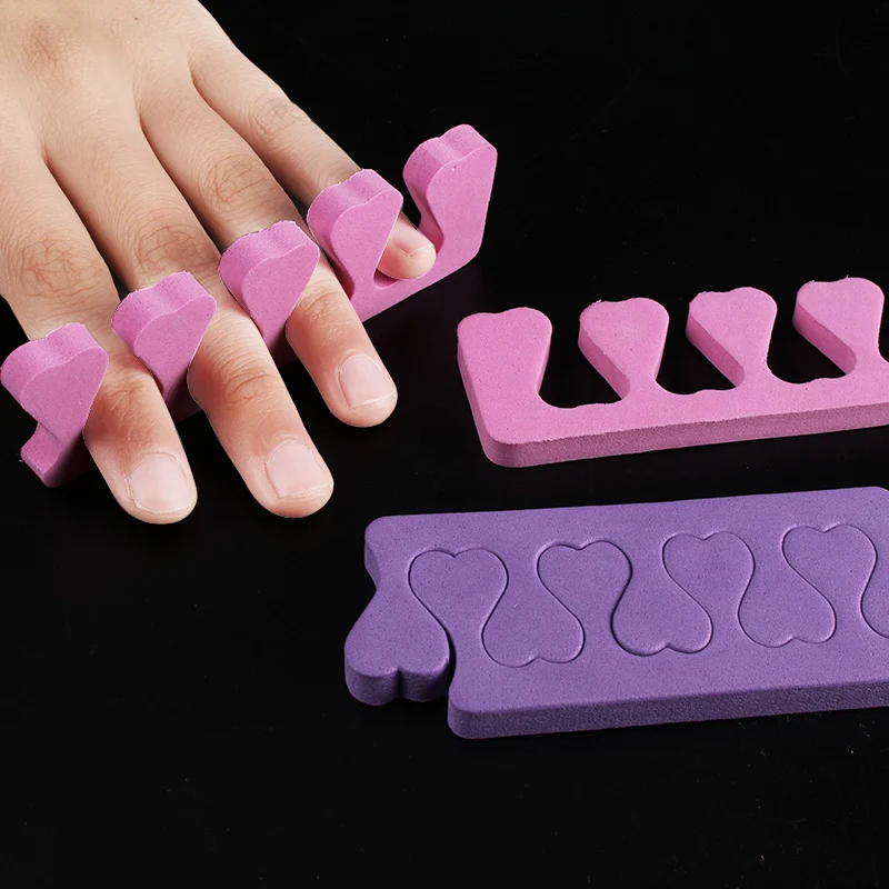 

2pcs/lot Soft Purple Sponge Foam Repair Nail Toe Fingers Separator For Nail Polish Glue Flexible Spacer For Manicure Tool