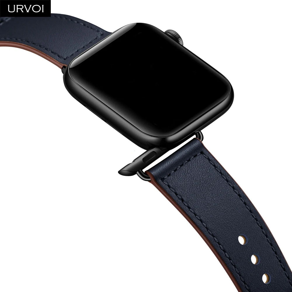 URVOI band для apple watch series 6 5 4 3 2 SE спортивный ремешок из натуральной кожи Swift iWatch с
