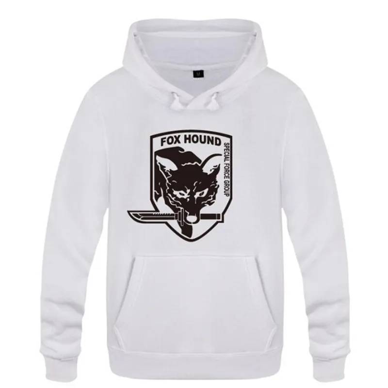 

Mens Hoodies Games MG Metal Gear Fox Print Hoodie Men Hip Hip Fleece Long Sleeve Men's Sweatshirt Pullover Skate Homens Moletom