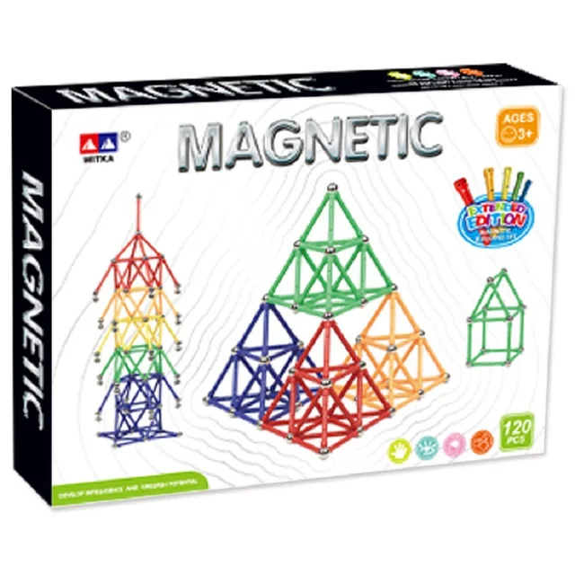 Doki Toy 99/120/130pcs set 58mm Long Magnet Sticks Magnetic Building Blocks Construction DIY Magnetic toys For Kid Children 4