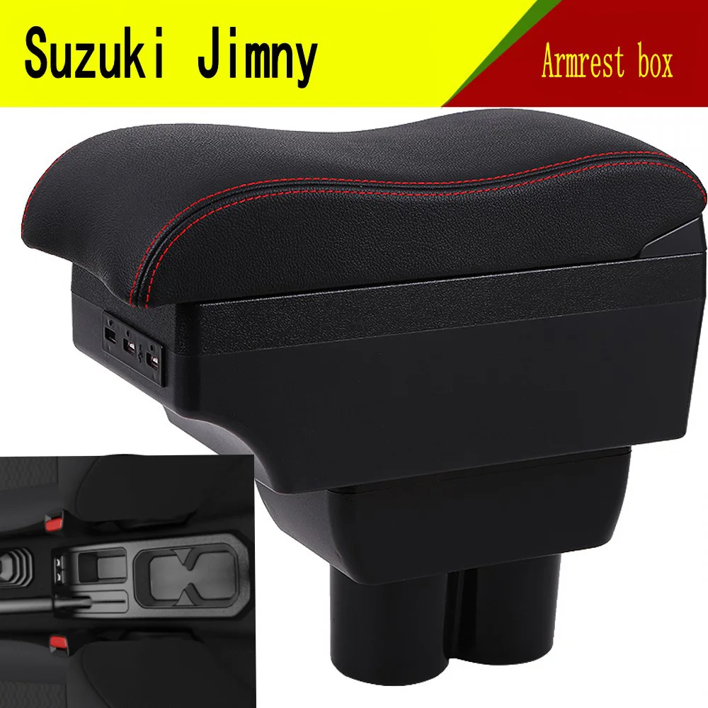 

For Suzuki Jimny Center console armrest box storage box armrests elbow rest with usb cup holder