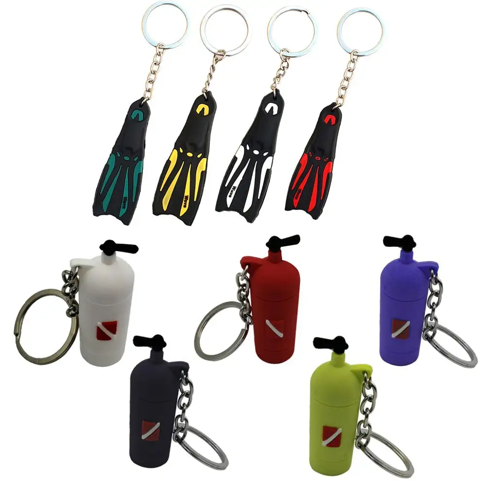 Mini Flipper Key Ring Keychain Scuba Diving Diver Fin Shaped Key Chain