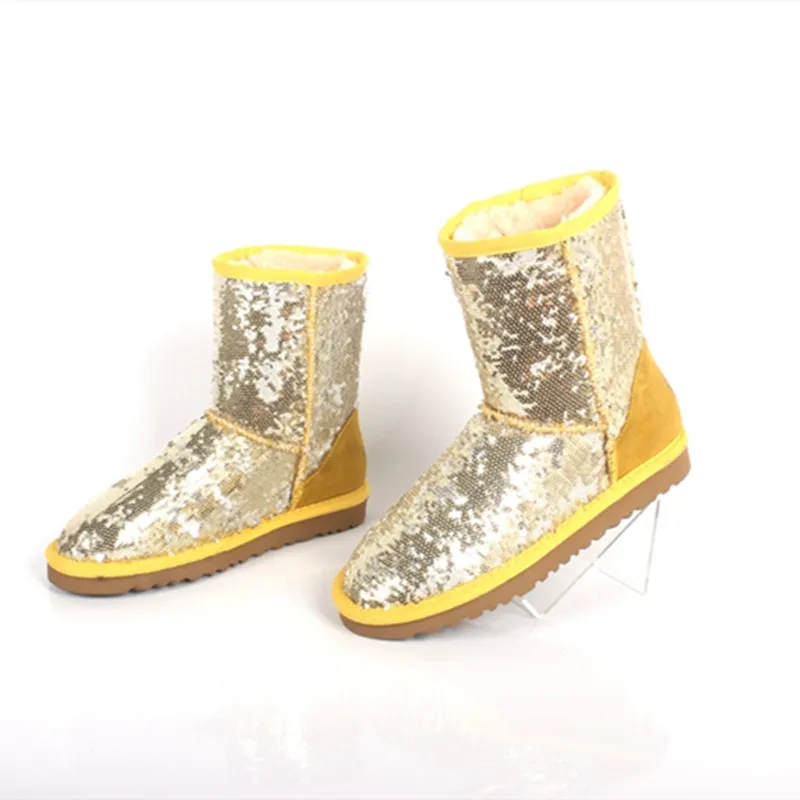 Cena Darmowa wysyłka HOT wysokiej jakości Bling musujące buty zimowe australijski styl damskie buty śniegowe marki IVG rozmiar US4 13