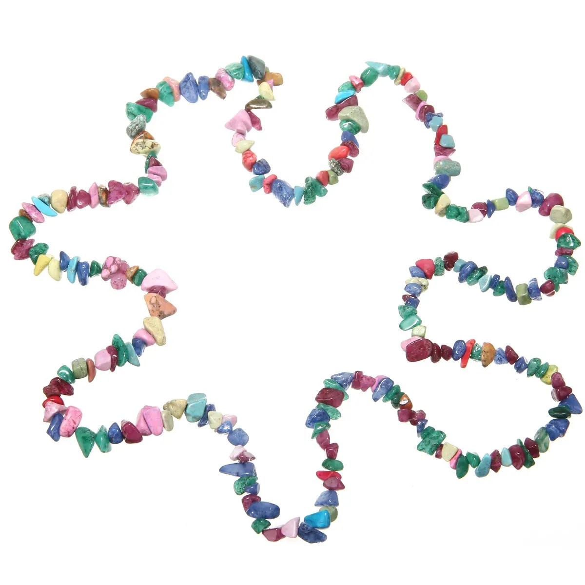 Colorful Irregular Tumbled Stones Gravel Gemstone Rock Jewelry Beads DIY Jewellery Bracelet Necklace Home Decoration 84cm Long