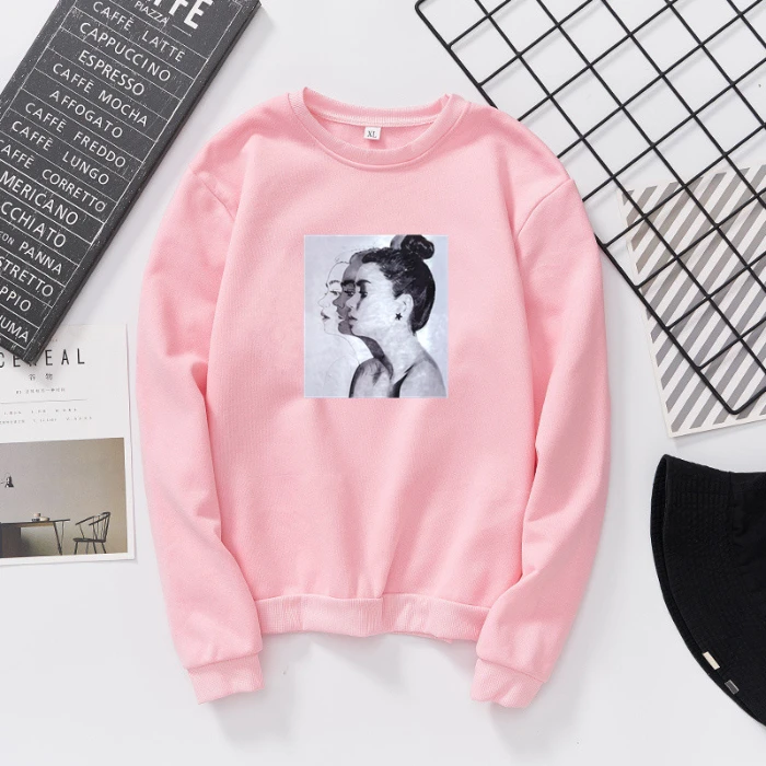 New Fashion Hoodies Sweatshirt Woman Spring and Autumn Print Hoodies Loose Women Tops Slim Fit Soft Lady Sweatshirt