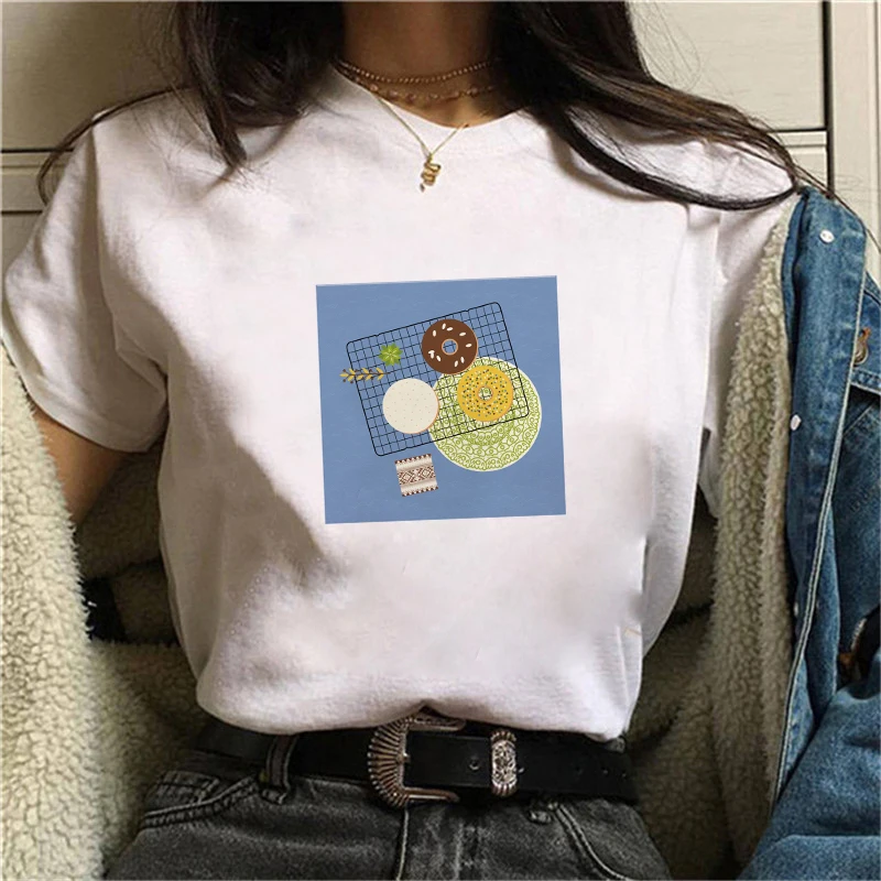 Personality Fashion Tshirt Summer Harajuku Aesthetics Short Sleeve T-shirt Graphic Cute Cartoon Top Tees Female | Женская одежда
