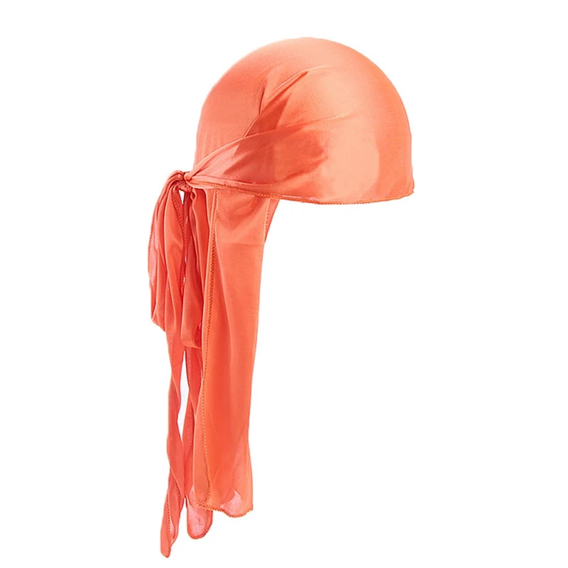 J Пляжная Шляпа Doo Rags твердый длиннохвостый шелковистый тюрбан колпак для головы бандана головные уборы одежда аксессуары - Цвет: J