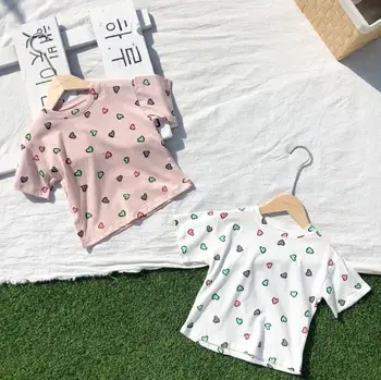 

2020 new girls printed t-shirt summer fashion cotton kids girls tops 1-6t