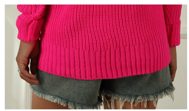 Модный однотонный свитер женский свитер в стиле кэжуал пуловеры с длинным рукавом и v-образным вырезом Топы женские осенне-зимняя одежда размера плюс