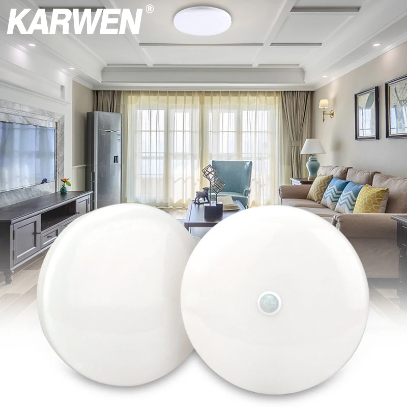 

KARWEN Surface Mounted PIR Motion Sensor LED Ceiling Light 8W 18W Modern Ceiling Lights 85-265V Cold white for Home Hallway Gate