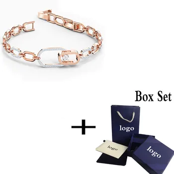 

Trend 2020 SWA New Sparkling Dance Bracelet NORTH Exquisite Dynamism Crystal Oval Buckle Jewelry For Women Romantic Jewelry Gift