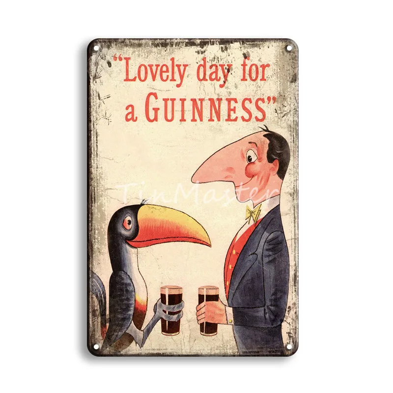 Винтажная Оловянная металлическая табличка Guinness Cola Настенная Наклейка для пива