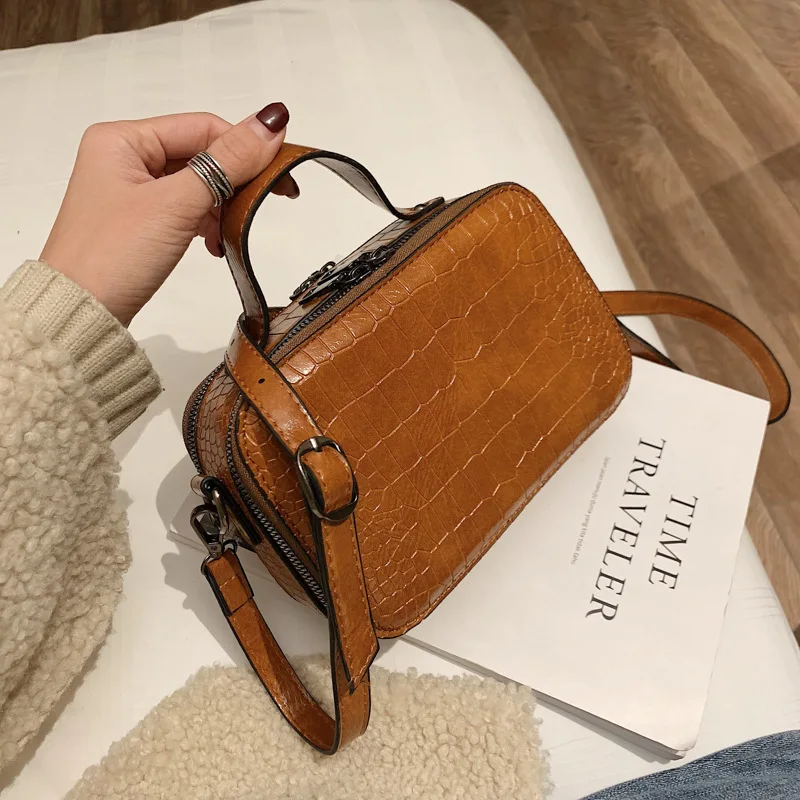 

Pattern Leather Crossbody Bags For Women 2020 Fashion Small Solid Colors Shoulder Bag Female Handbags and Purses With Handle New