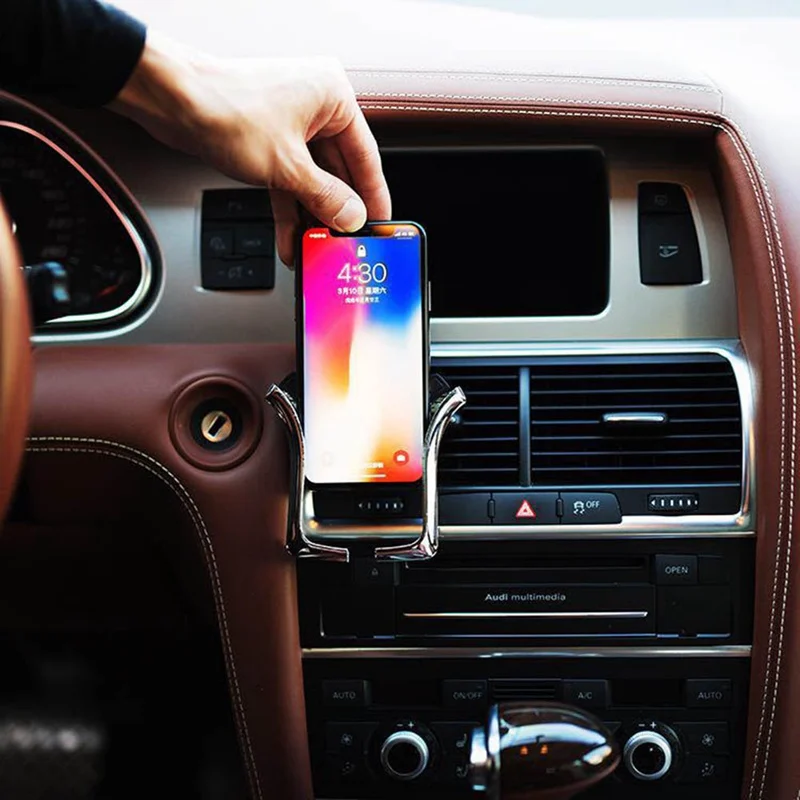 

U-type Gravity Car GPS Stand Phone Holder Automatic Load-bearing Induction Navigation Bracket Air Vent Mount Car Holder