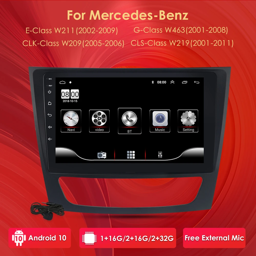 Android 10 4 ГБ 64 автомобильный GPS мультимедийный плеер gps для 2001 2002 2010 Mercedes Benz e класс