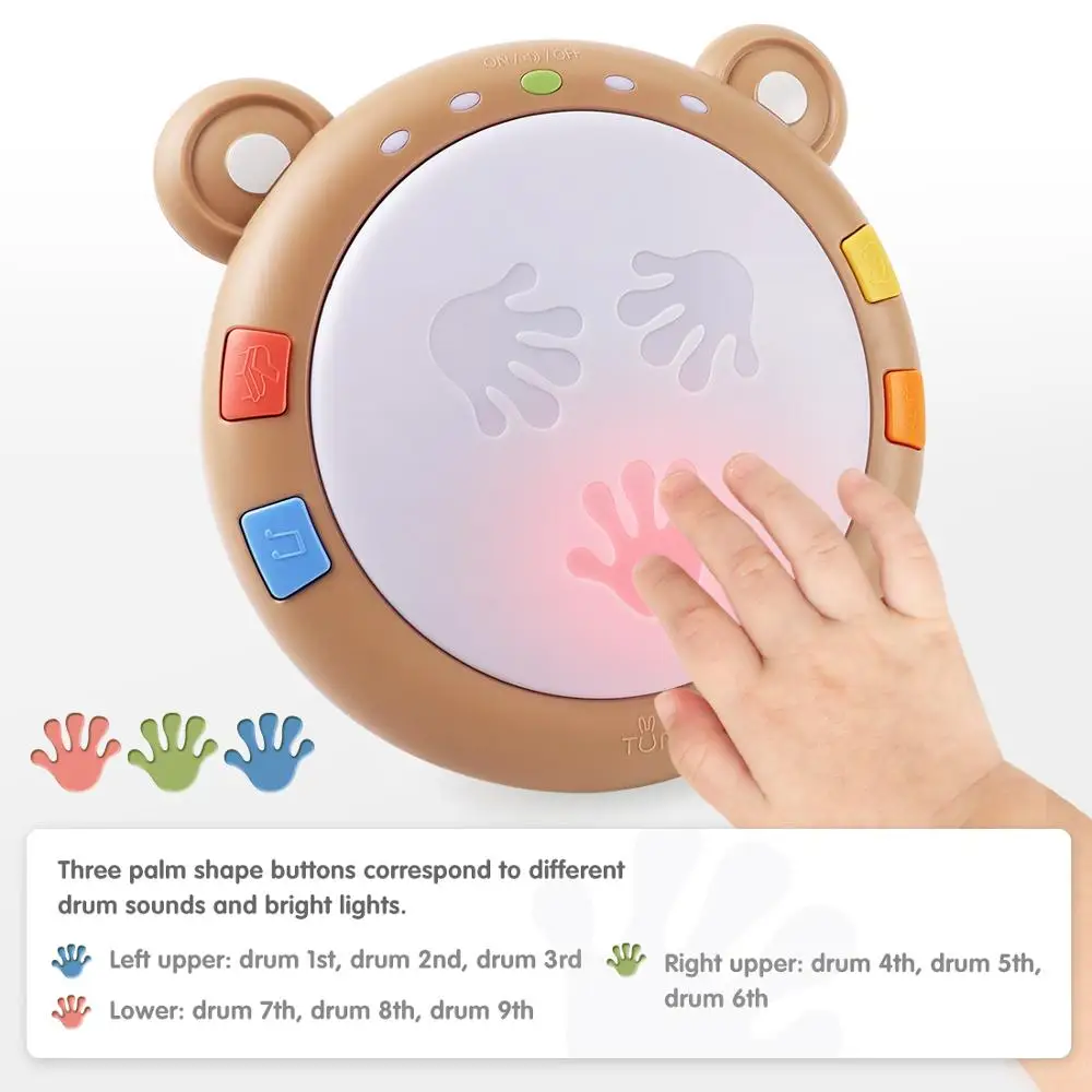 Продажа TUMAMA детская музыкальная электронная игрушка со светом и звуками игрушка барабан для детей раннего развития рук 0 12 месяцев подарок для млад...
