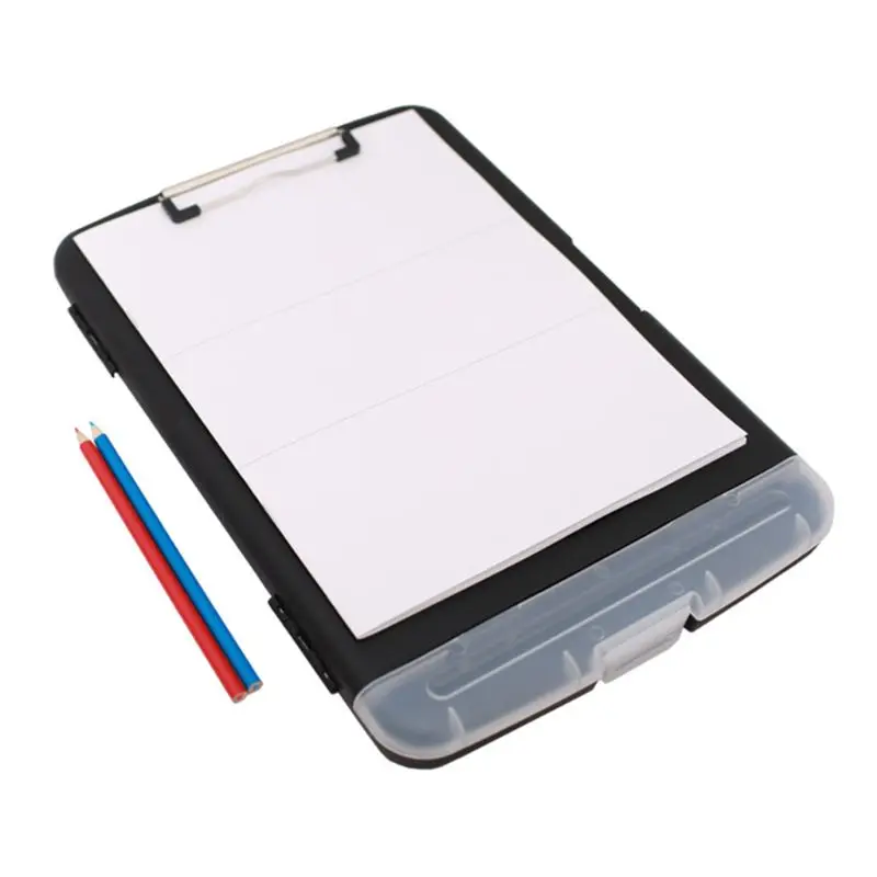 

Classic Multifunctional File Folder Organizer Plastic Clipboard Box Case Pen Holder Stationery Office Supplies