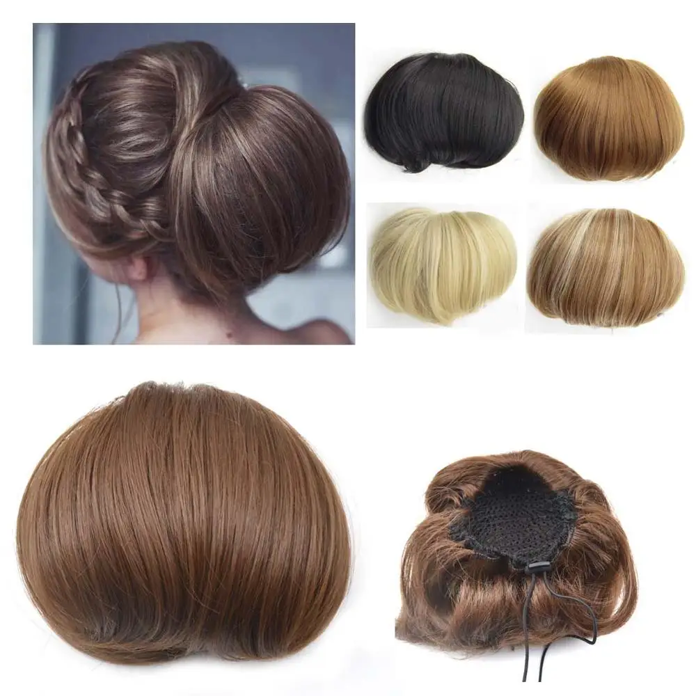 Jeedou Updos синтетические волосы высокая температура волокна шиньон коричневый цвет 85 г волосы булочка Pad пончик-шиньон Резиновая лента шиньон