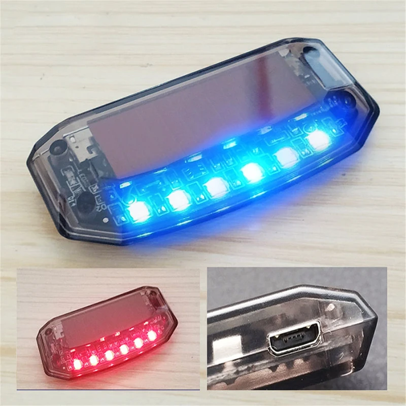 Auto Anti-Theft Fake Simulated Solar Vibration 6-Blue And Red LEDs Light Car Alarm Security Flash Burglar Deterrent dummy camera fake security outdoor bullet w red flashing led real light battery powered video surveillance cctv cameras