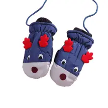 Детские лыжные перчатки с рисунком лося, водонепроницаемые Нескользящие Детские Варежки DXAD