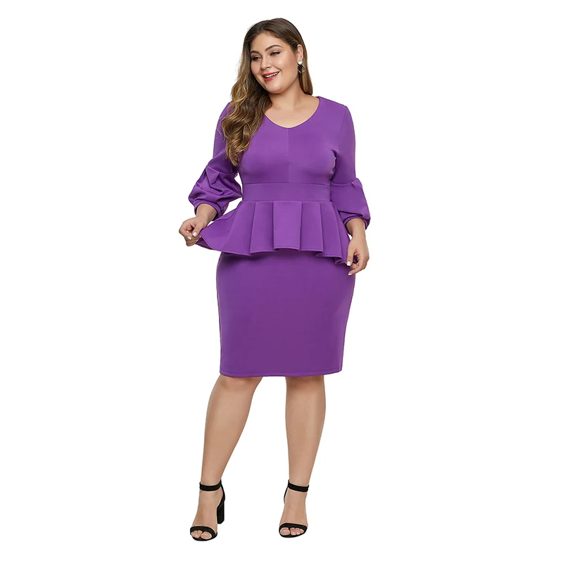 purple peplum dress