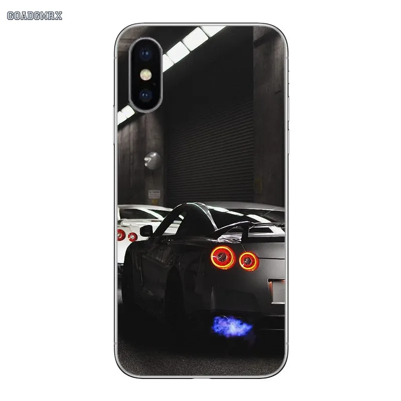 Прозрачные мягкие чехлы для автомобиля Nissan GTR Мягкий силикон для iPhone 11 X XR XS Pro MAX 4 4s 5 5S SE 5C 6 6S 7 8 Plus