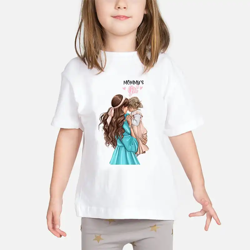 スーパーママベビーガールズtシャツ母と赤ちゃん愛の生活流行かわいいプリントtシャツママの愛の子供たち白服子供トップス Tシャツ Aliexpress