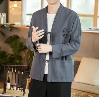 

Sinicism Store Mens Spring Embroidery Jacket Men Chinese Style Casual Jacket Male Buckle Fashion Coat Oversize